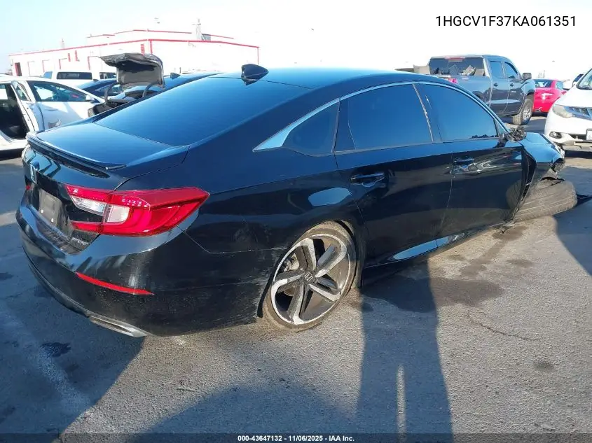 1HGCV1F37KA061351 2019 Honda Accord Sport