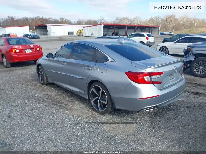 1HGCV1F31KA025123 2019 Honda Accord Sport