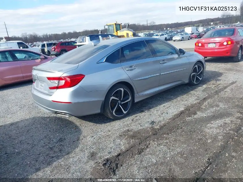 1HGCV1F31KA025123 2019 Honda Accord Sport