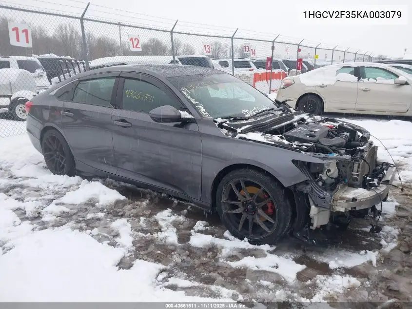 1HGCV2F35KA003079 2019 Honda Accord Sport 2.0T