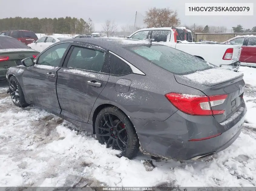 1HGCV2F35KA003079 2019 Honda Accord Sport 2.0T
