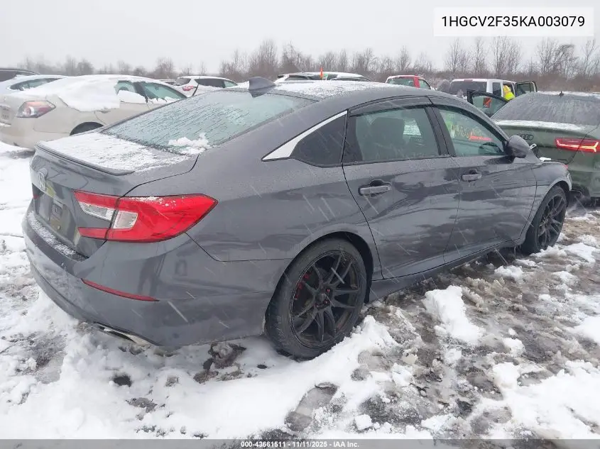 1HGCV2F35KA003079 2019 Honda Accord Sport 2.0T