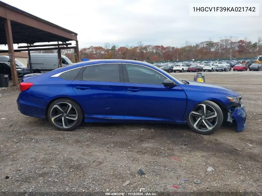 1HGCV1F39KA021742 2019 Honda Accord Sport