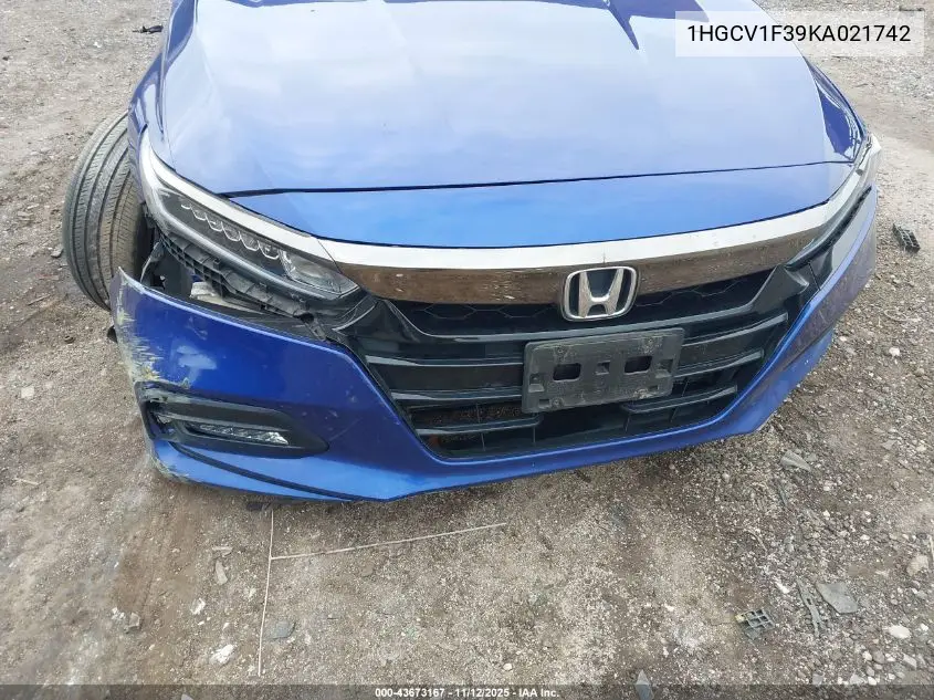 1HGCV1F39KA021742 2019 Honda Accord Sport