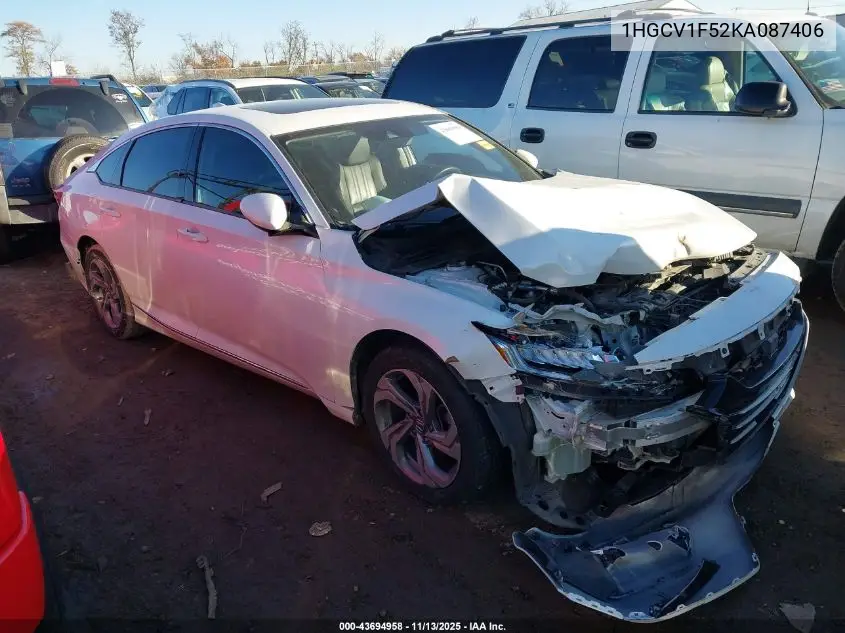 1HGCV1F52KA087406 2019 Honda Accord Ex-L