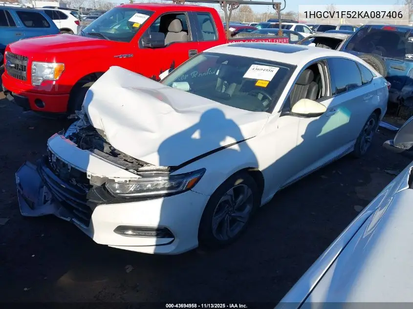 1HGCV1F52KA087406 2019 Honda Accord Ex-L