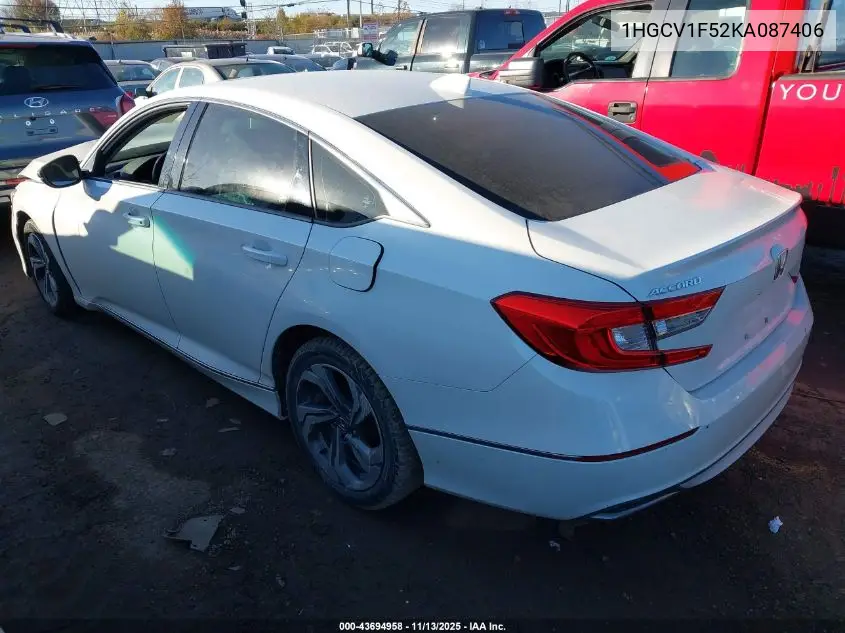 1HGCV1F52KA087406 2019 Honda Accord Ex-L