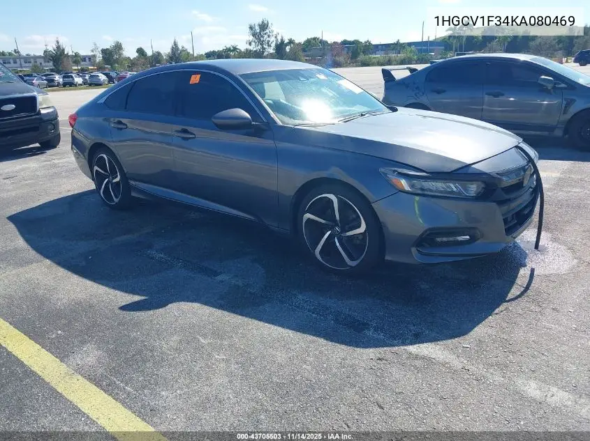 1HGCV1F34KA080469 2019 Honda Accord Sport