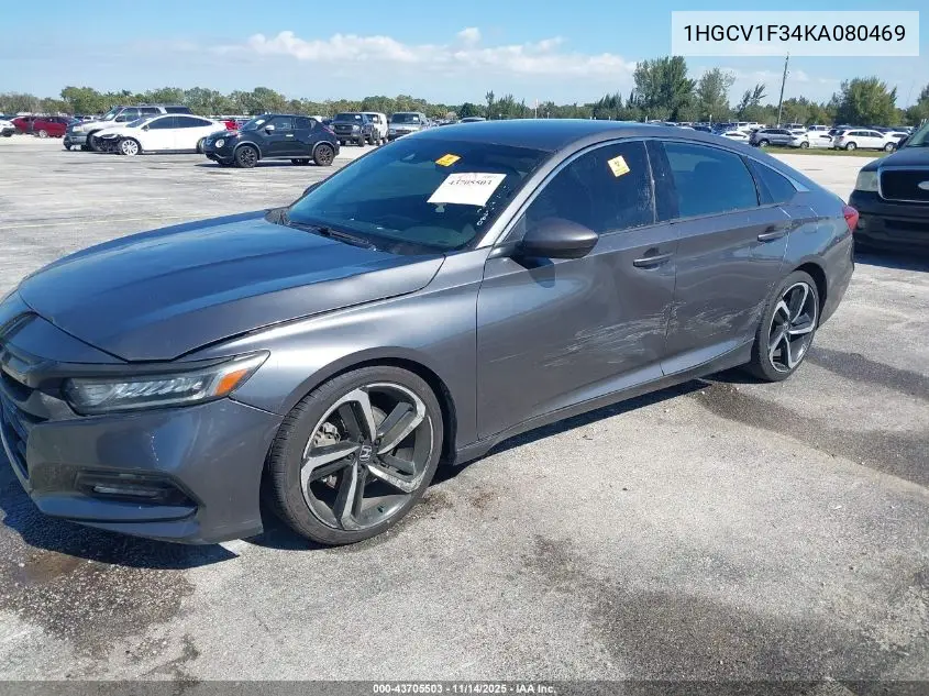 1HGCV1F34KA080469 2019 Honda Accord Sport