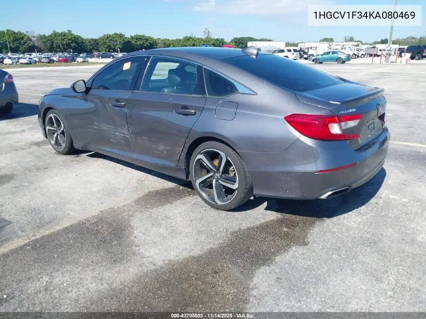 1HGCV1F34KA080469 2019 Honda Accord Sport