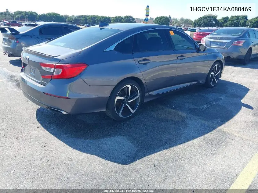 1HGCV1F34KA080469 2019 Honda Accord Sport