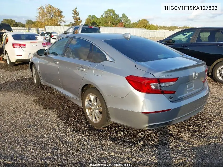 1HGCV1F19KA127803 2019 Honda Accord Lx
