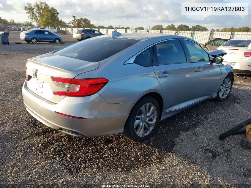 1HGCV1F19KA127803 2019 Honda Accord Lx