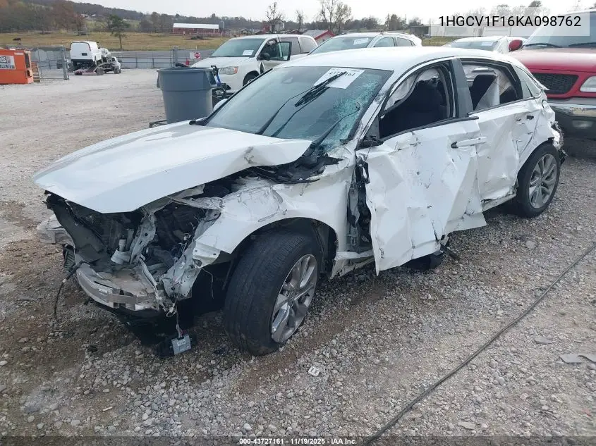 1HGCV1F16KA098762 2019 Honda Accord Lx