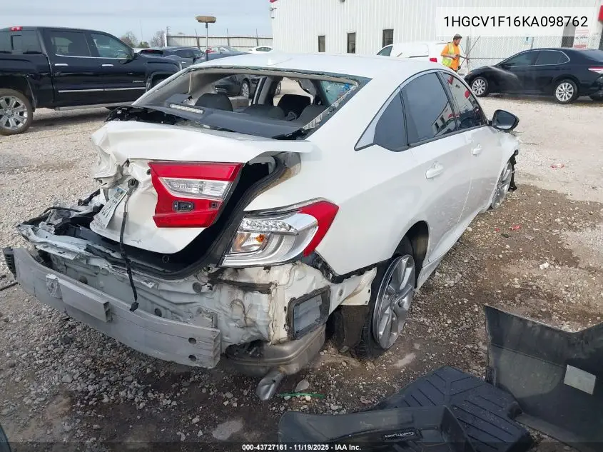 1HGCV1F16KA098762 2019 Honda Accord Lx