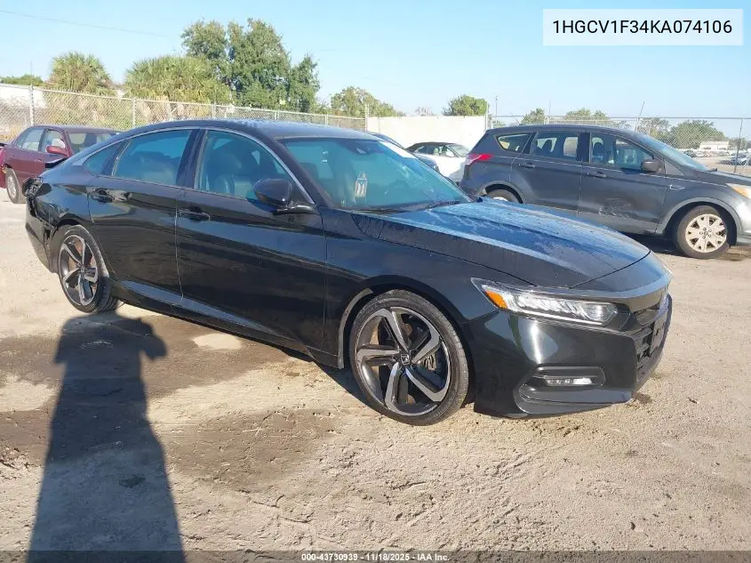 1HGCV1F34KA074106 2019 Honda Accord Sport