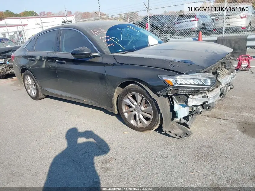 1HGCV1F13KA151160 2019 Honda Accord Lx
