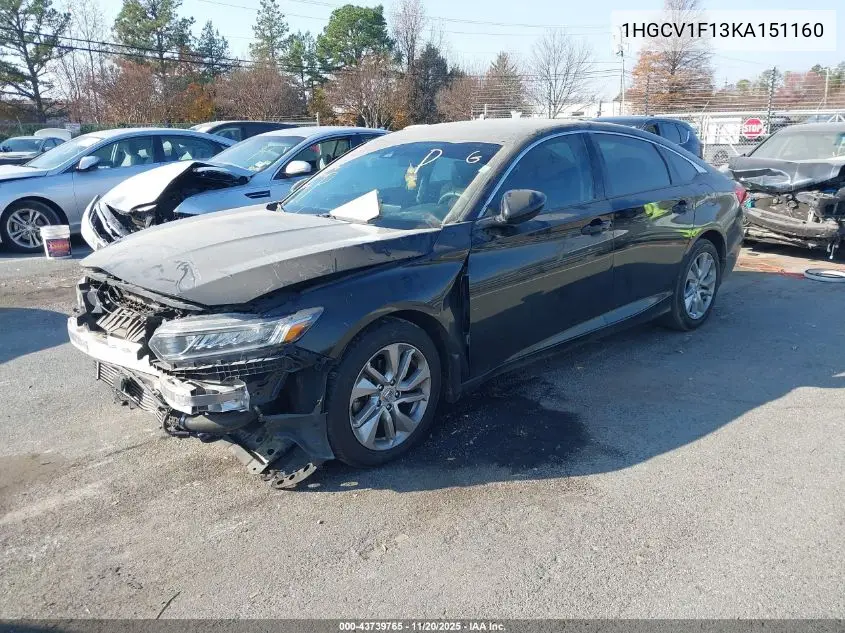 1HGCV1F13KA151160 2019 Honda Accord Lx