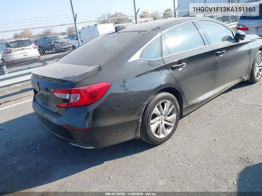 1HGCV1F13KA151160 2019 Honda Accord Lx