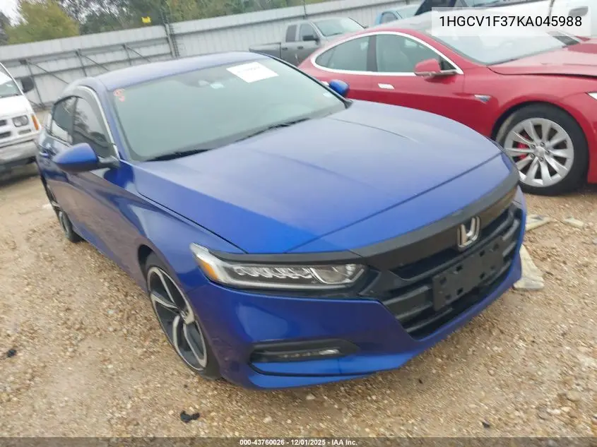 1HGCV1F37KA045988 2019 Honda Accord Sport
