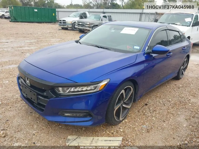 1HGCV1F37KA045988 2019 Honda Accord Sport