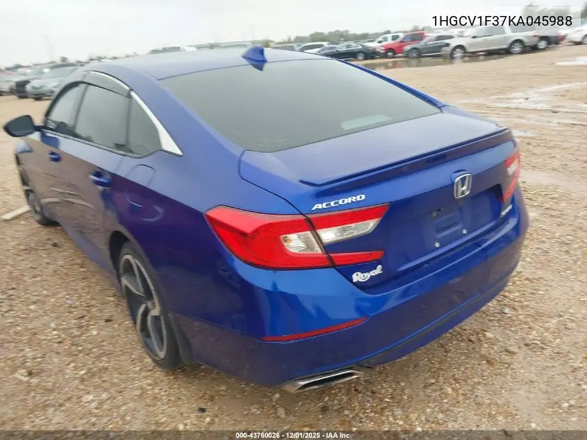 1HGCV1F37KA045988 2019 Honda Accord Sport
