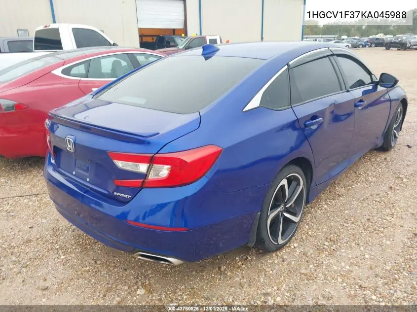 1HGCV1F37KA045988 2019 Honda Accord Sport