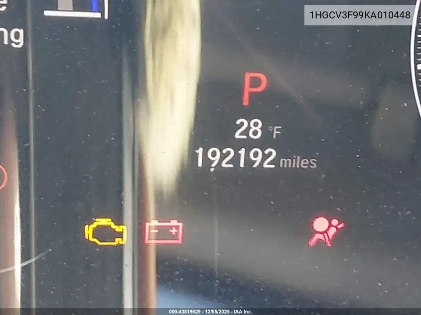1HGCV3F99KA010448 2019 Honda Accord Hybrid Touring