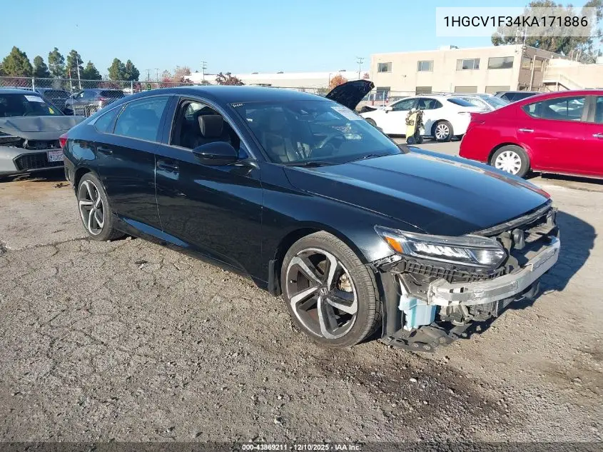 1HGCV1F34KA171886 2019 Honda Accord Sport