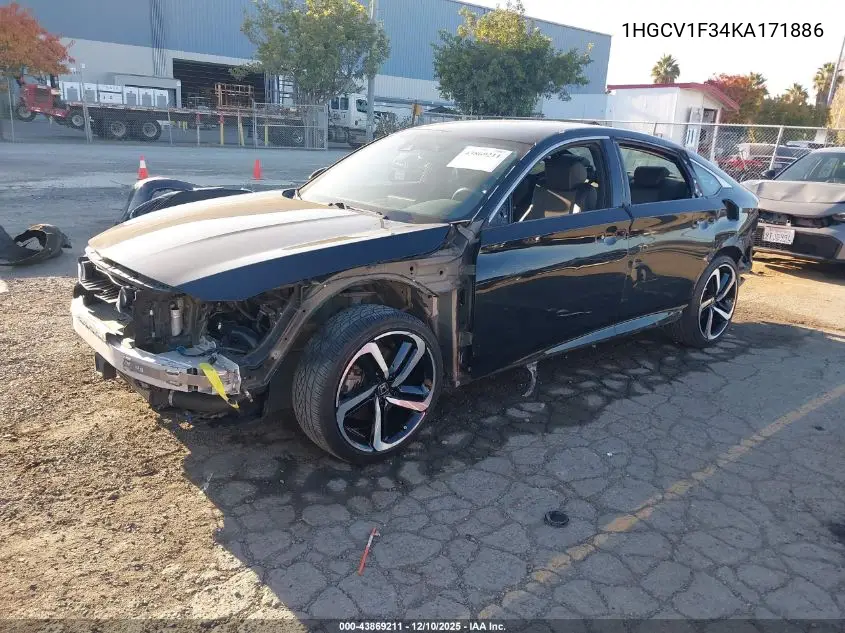 1HGCV1F34KA171886 2019 Honda Accord Sport