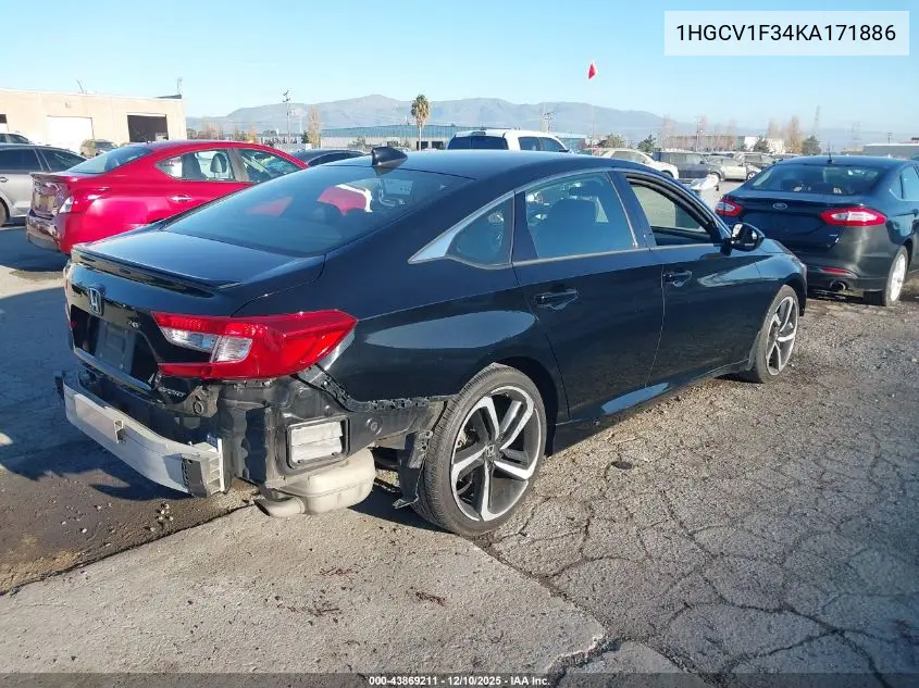 1HGCV1F34KA171886 2019 Honda Accord Sport