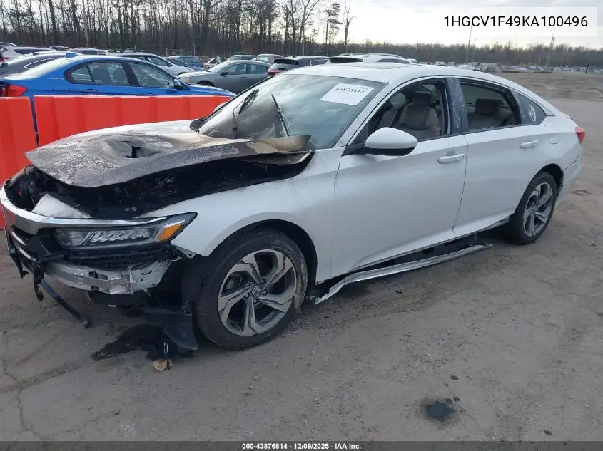 1HGCV1F49KA100496 2019 Honda Accord Ex