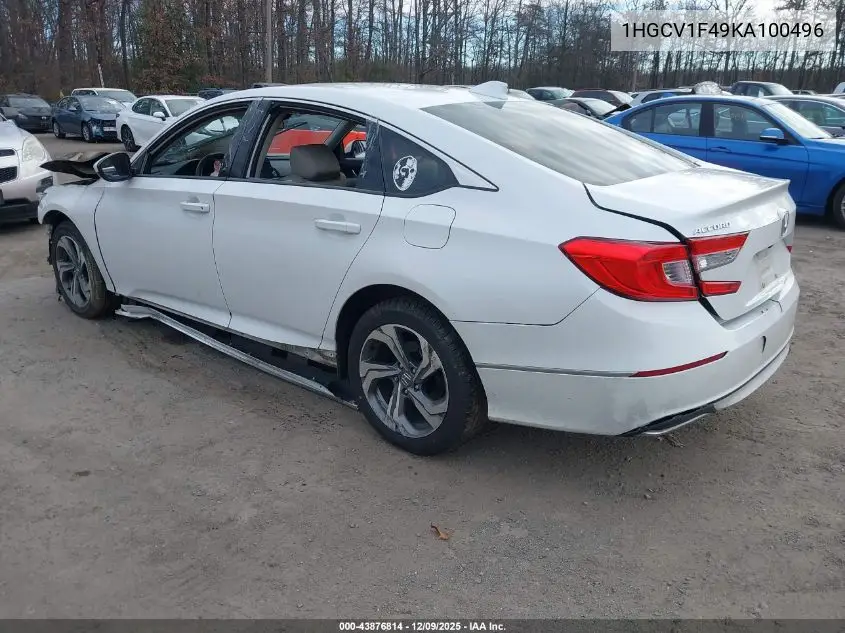 1HGCV1F49KA100496 2019 Honda Accord Ex