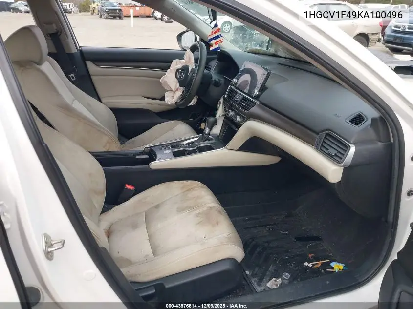 1HGCV1F49KA100496 2019 Honda Accord Ex