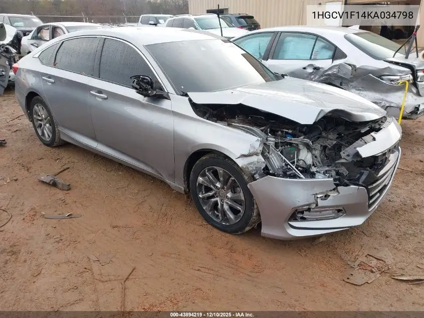 1HGCV1F14KA034798 2019 Honda Accord Lx
