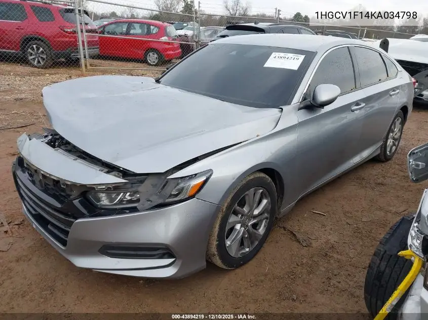 1HGCV1F14KA034798 2019 Honda Accord Lx