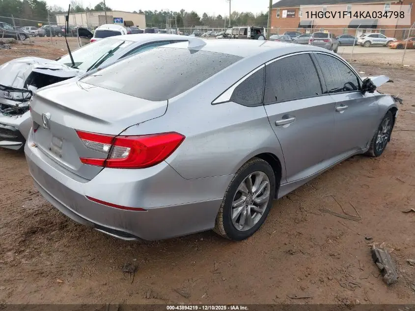 1HGCV1F14KA034798 2019 Honda Accord Lx