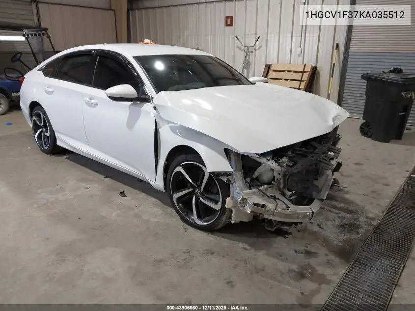 1HGCV1F37KA035512 2019 Honda Accord Sport