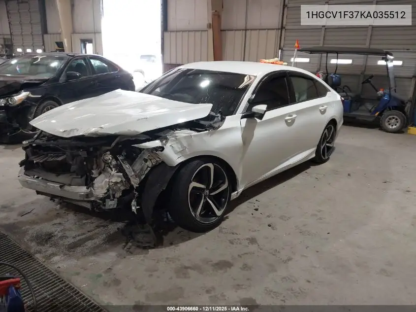 1HGCV1F37KA035512 2019 Honda Accord Sport