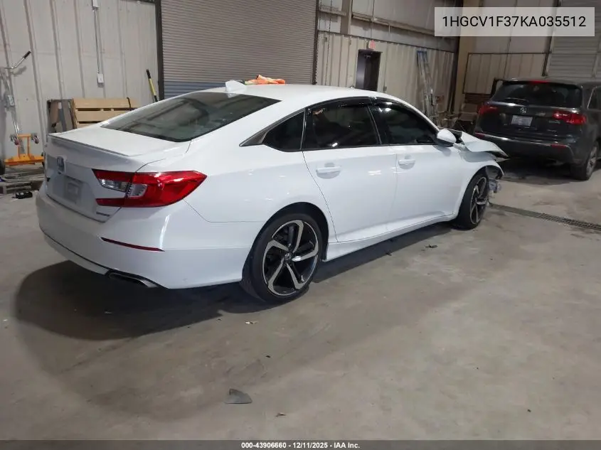 1HGCV1F37KA035512 2019 Honda Accord Sport