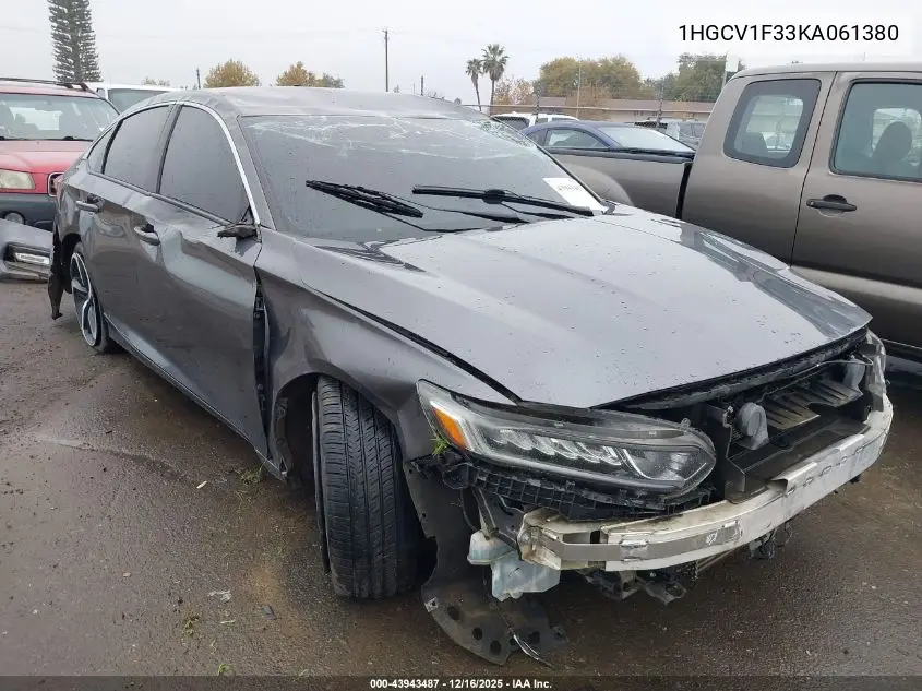 1HGCV1F33KA061380 2019 Honda Accord Sport