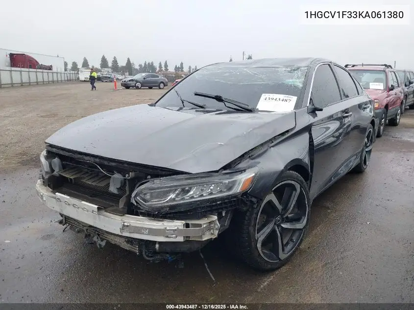 1HGCV1F33KA061380 2019 Honda Accord Sport