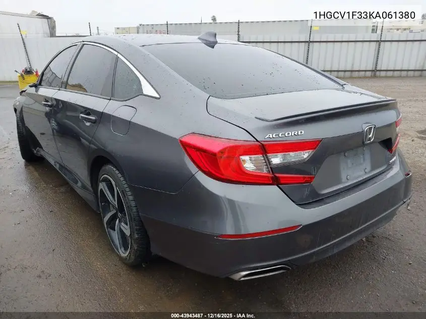 1HGCV1F33KA061380 2019 Honda Accord Sport