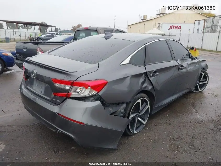 1HGCV1F33KA061380 2019 Honda Accord Sport
