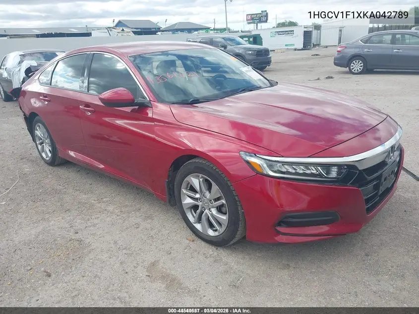 1HGCV1F1XKA042789 2019 Honda Accord Lx