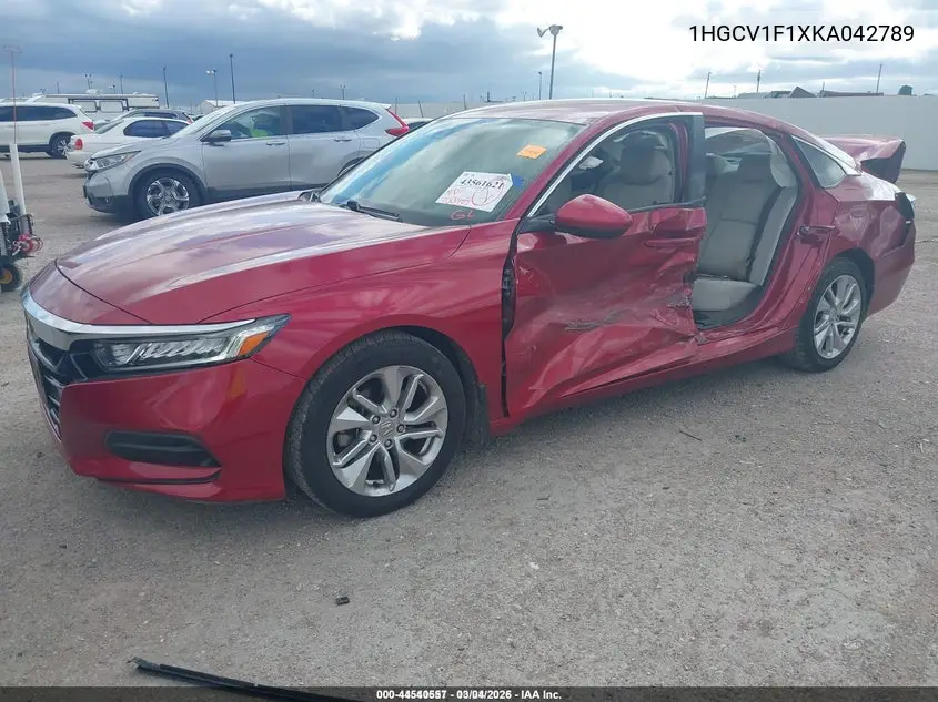 1HGCV1F1XKA042789 2019 Honda Accord Lx