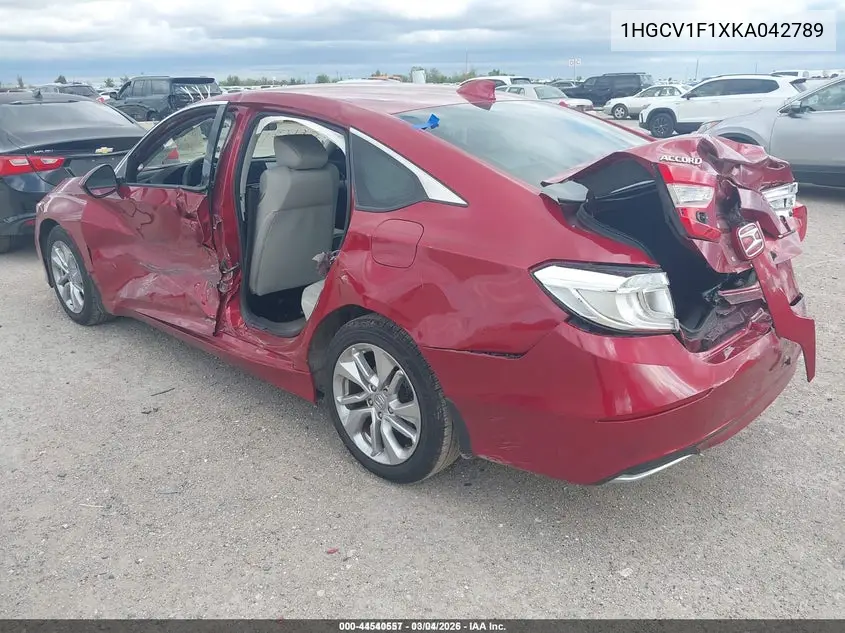 1HGCV1F1XKA042789 2019 Honda Accord Lx
