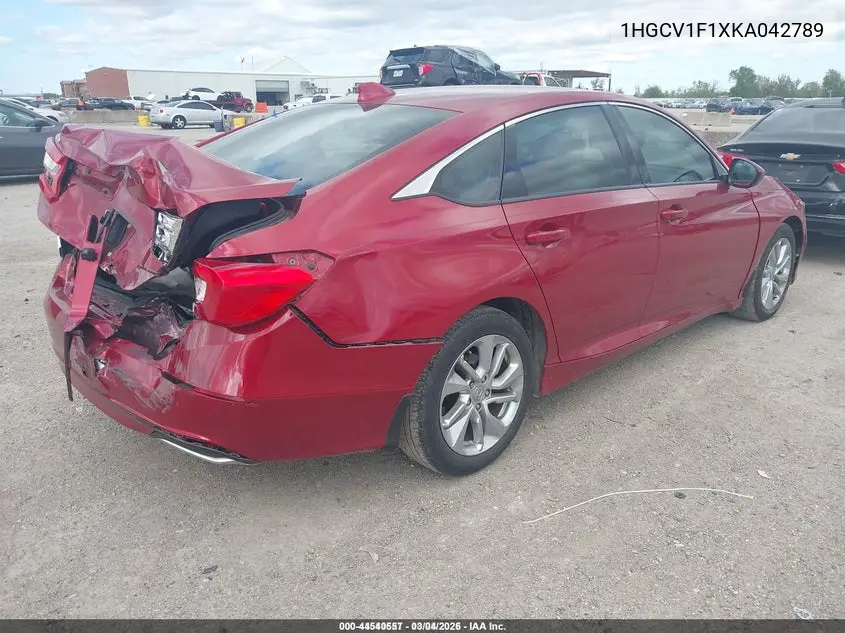 1HGCV1F1XKA042789 2019 Honda Accord Lx