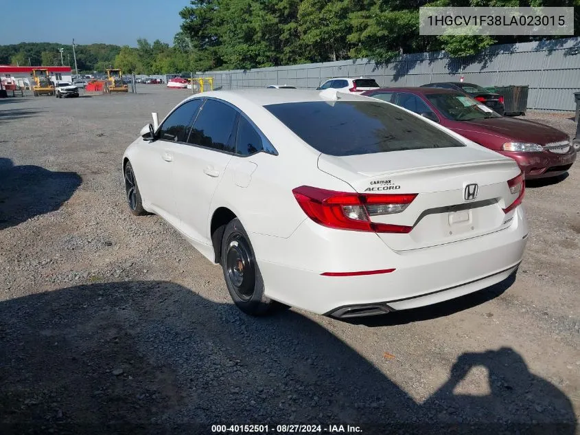 2020 Honda Accord Sport VIN: 1HGCV1F38LA023015 Lot: 40152501