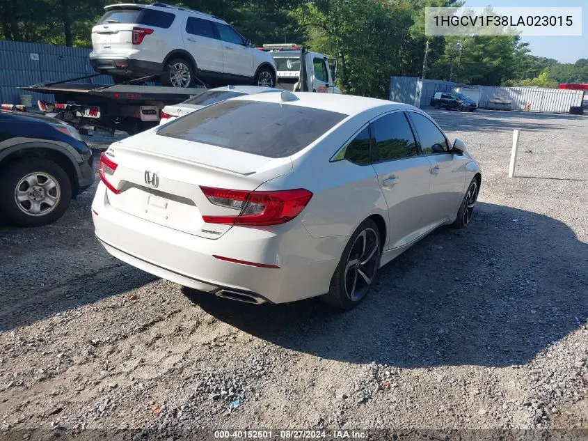 2020 Honda Accord Sport VIN: 1HGCV1F38LA023015 Lot: 40152501